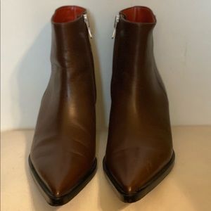 Chocolate brown inside zip ankle boot